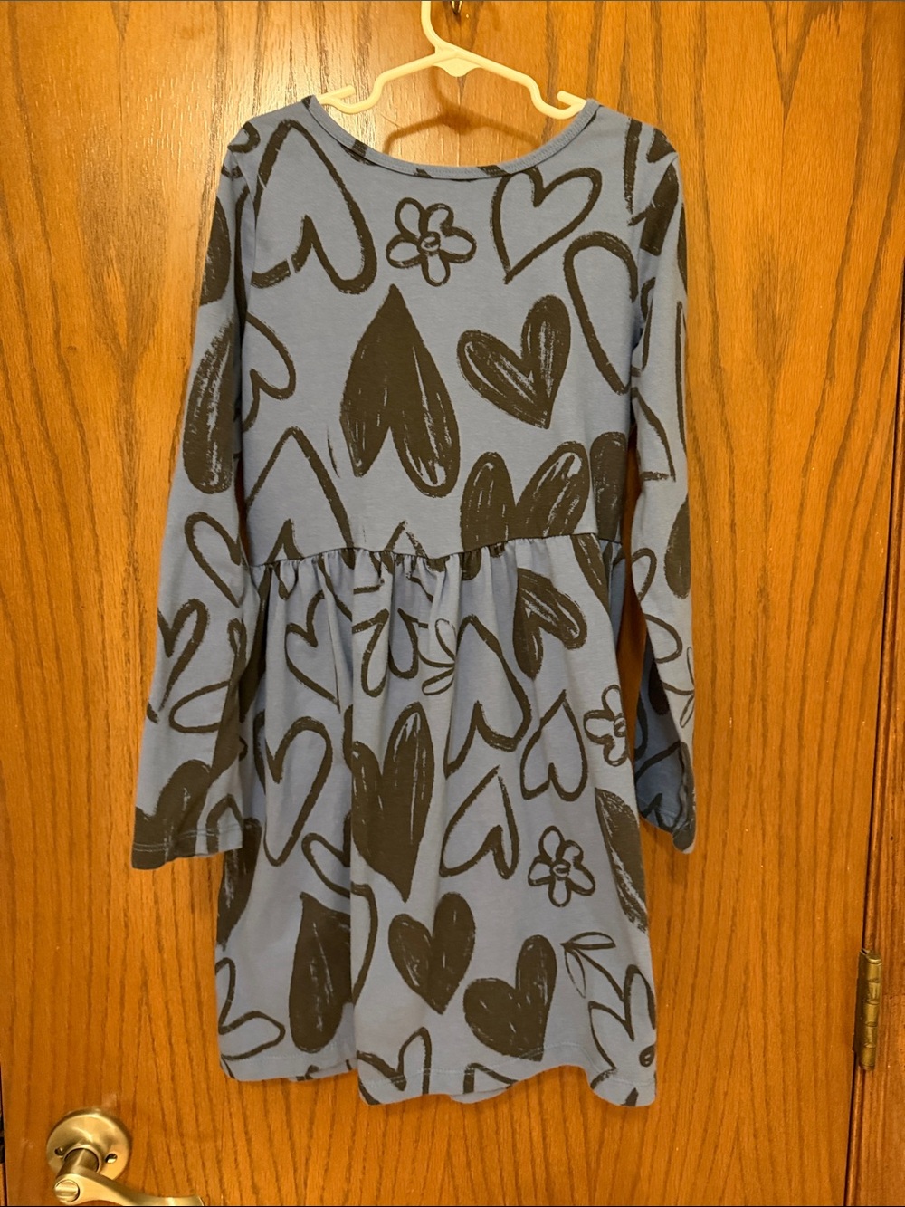 Carter's Blue Long-Sleeve Heart & Flower Print Dress